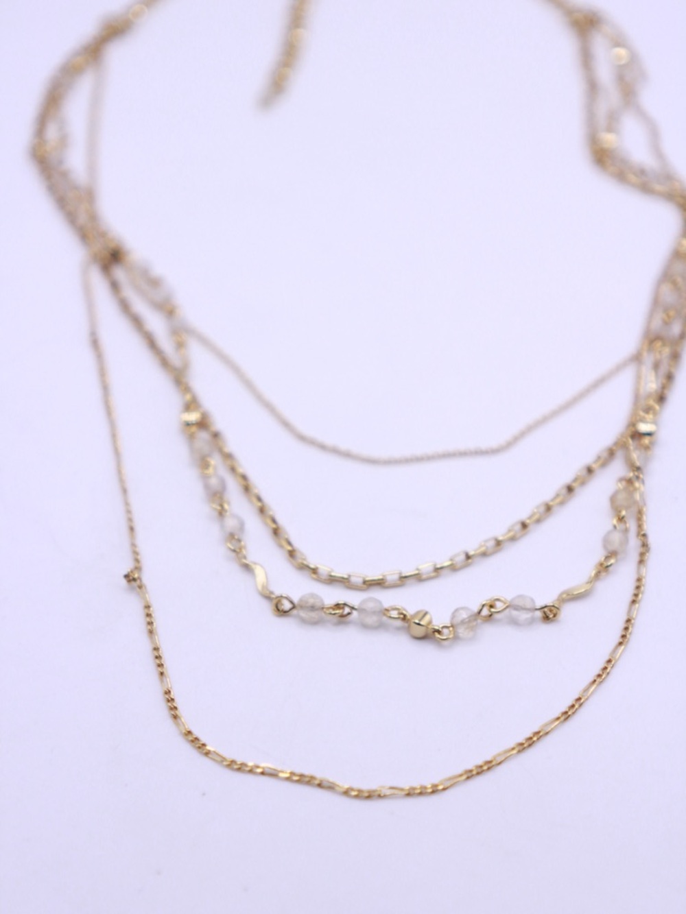 Stella & Dot Gold tone Multi-Layer Beaded Necklace